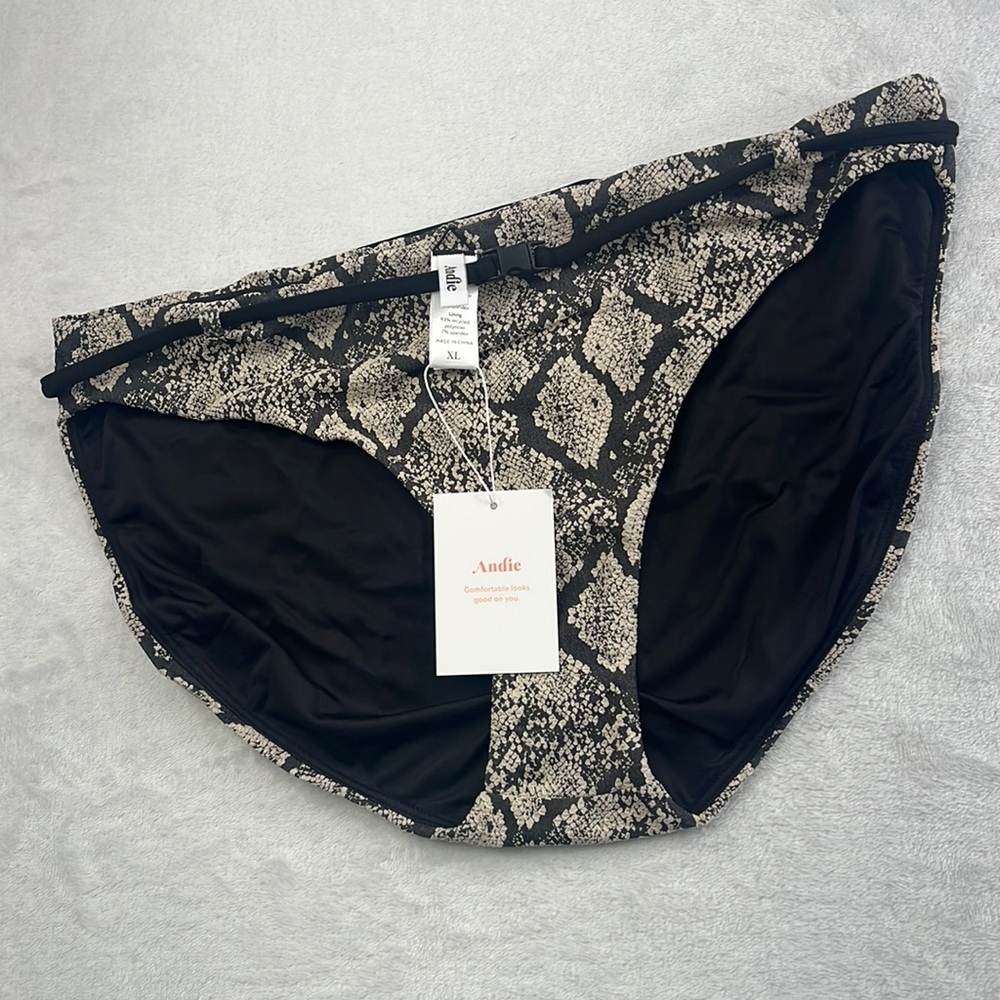 NEW Andie XL Snakeskin Print Riviera Bikini Bottom